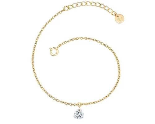 Glanzstücke München Silberarmband Herz gelbgold - Elegantes Ankerarmband aus vergoldetem Sterlingsilber mit herzförmigem Topas-Anhänger, ideal für Damen, die romantische Akzente setzen möchten. Perfekter Sitz dank Verlängerungskettchen.
