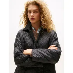 Tommy Hilfiger Damen Steppjacke Padded Nylon Quilted Lang, Schwarz (Black), S - Funktionsjacke aus 100% recyceltem Nylon, ideal für den Übergang, leicht und warm mit hohem Tragekomfort und dezentem Tommy Hilfiger Branding.