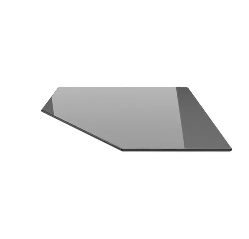 ECOfoxx Bodenschutzplatte Fünfeck 110x110cm schwarz - Funkenschutzplatte mit Dichtlippe, Form: Fünfeck / Diamant, mit Silikondichtung (zur Selbstmontage), Glas schwarz 1100x1100mm