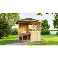Produktbild Pavillon weka mit Fußboden, Tisch und Sitzgelegenheit 223 x 257 cm
