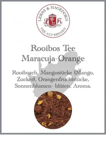 Rooibos Tee   Rooibusch Maracuja Orange 250g