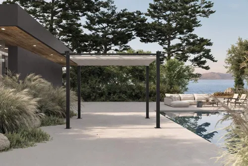 OUTFLEXX Pavillon – Flachdachpergola aus Aluminium - Pavillons – Hochwertige, robuste Flachdachpergola mit UV-Schutz und wasserabweisendem Dach für perfekten Komfort im Freien.
