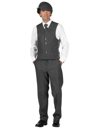 thetru Kostüm 20er Jahre Anzughose grau - für Karneval Halloween, Knielange Herrenhose im Peaky Blinders-Stil
