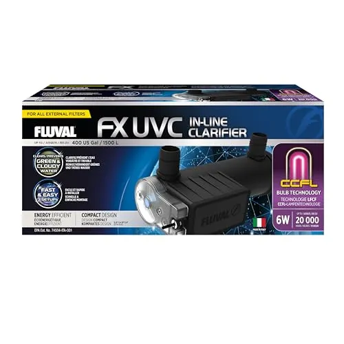 UVC Aquarienklärer für Fluvla FX Filter - 6 W Inline-Klärer, einfacher Austausch der Glühbirne und platzsparend für optimale Wasserqualität