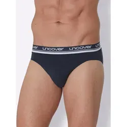 Uncover by Schiesser Rio Slip - 3er Pack Dunkelblau (M) - Herren-Slips mit Logo-Webgummibund, komfortabel und formstabil in elastischer Single-Jersey-Qualität für besten Tragekomfort.