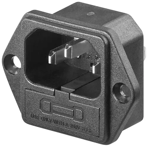 CABLEPELADO IEC C14-Stecker mit Sicherungshalter | Stromanschluss C14 | IEC 320 C14 | Stecker | 10 A 250 V | Lötanschluss | Sicherung nicht im Lieferumfang enthalten | geeignet für die Montage auf