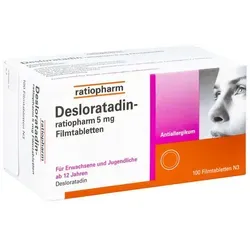 Desloratadin ratiopharm 5 mg Filmtabletten - Antiallergisches Arzneimittel zur Linderung von Heuschnupfen und Hautreaktionen, wirkt tagsüber ohne Müdigkeit und unterstützt Ihre Lebensqualität.