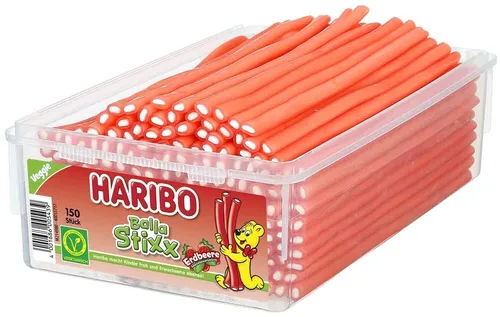 Haribo Balla Balla Stixx Erdbeere - Konfekt Stangen - 150 Stück