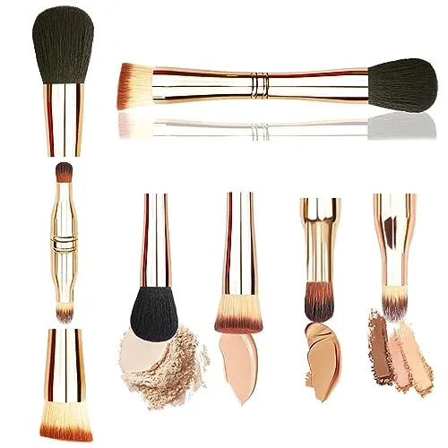 Make-up-Pinsel-Set, Reise-Make-up-Pinsel-Set mit Etui, Multitasking-4-in-1-Make-up-Pinsel, Foundation-Pinsel, Puderpinsel, doppelseitiger Make-up-Pinsel