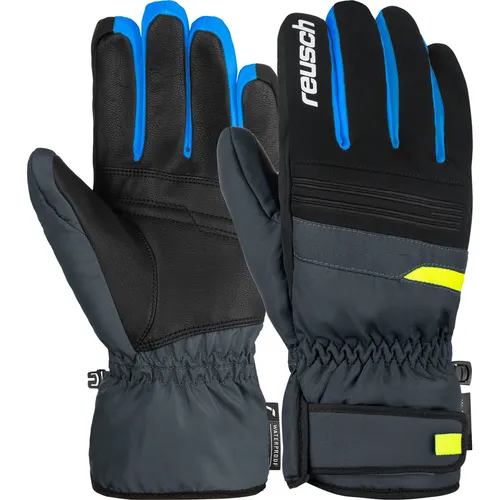 Reusch Brandon R-tex XT - Wasserdichte Skihandschuhe in Dark Granite/Safety Yellow - Warme Skihandschuhe für Männer, ideal für urbanen Alltag mit herausragender Wasserdichtigkeit und optimalem Tragekomfort bei jedem Wetter.