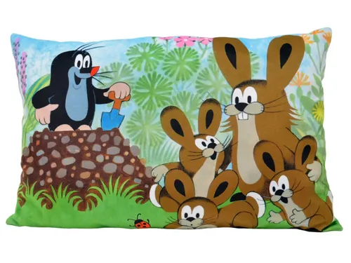 Kissen der kleine Maulwurf, Motiv Hasen, 45x30cm - Kinderkissen
