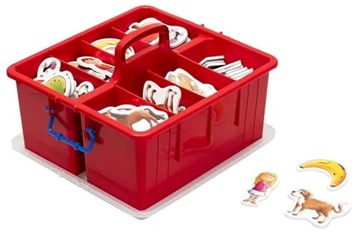 Betzold Lernspielzeug Rechnen mit Bildern in Kunststoffbox - Motivierendes Lernspielzeug mit 40 magnetischen Bildern und Zahlen für kreative Rechenübungen. Ideal zur Unterstützung der mathematischen Grundkenntnisse in der Schule, praktisch verpackt in einer Kunststoffbox.