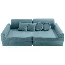 MeowBaby Kindersofa,, Türkis, Textil, 160x48x80 cm, Kinder- & Jugendzimmer, Kindermöbel, Kindersitzmöbel & -tische, Kindersessel & -sofas