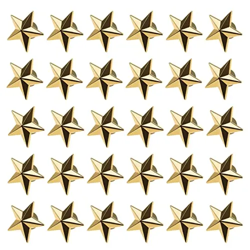 eMagTech 30 STÜCKE Stern Abzeichen Anstecknadeln 18mm Gold Stern Anstecknadel 5 Spitz Stern Abzeichen Metall Stern Anstecknadel Abzeichen Stern Anstecknadel Kostüm Dekoration Stern Anstecknadel