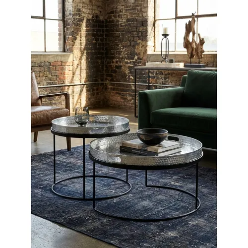 KADIMA DESIGN Couchtisch 2er Set Silber / Schwarz