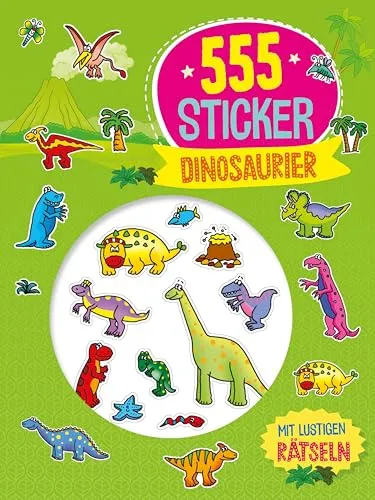 Sticker Dinosaurier: Mit lustigen Rätseln I Für Kinder ab 4 Jahren 555