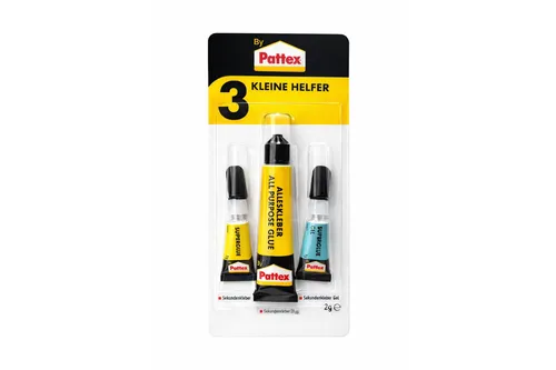 Pattex 3er Kleberset – Alleskleber (20g) Sekundenkleber Gel & Liquid (2 x 2g)