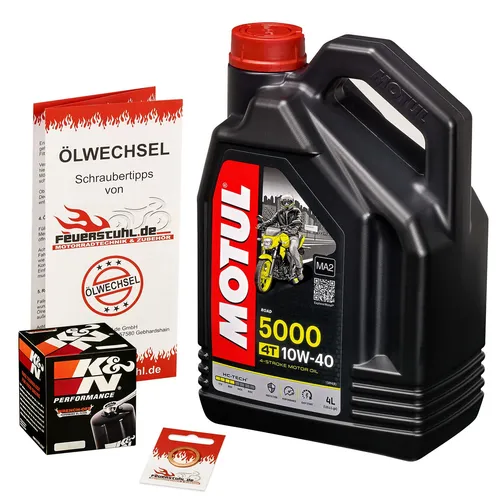 Kawasaki ZX7R Ninja, 96-02, ZX750P, Motul 10w40 Öl, K&N Ölfilter Motorölset