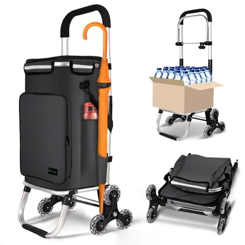 VOUNOT® Aluminium Einkaufstrolley Treppensteiger 3 in 1