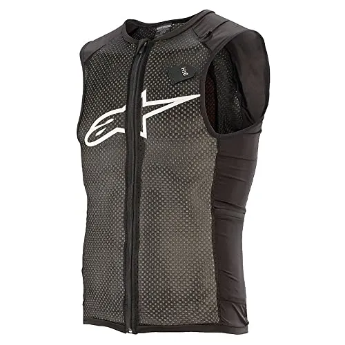Alpinestar Unisex Alpinestars Paragon Plus Schutzweste - Brustpanzer in Schwarz/Weiß, bietet optimalen Schutz und Komfort für Motorradfahrer, ideal für sportliche Fahrten.