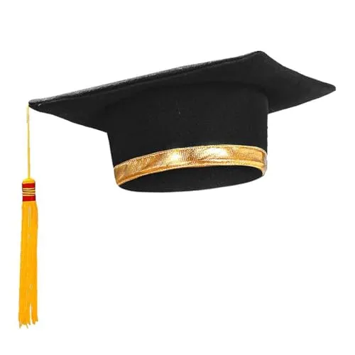 Widmann SA-3397L Absolventenhut mit goldenen Stirnband, gelb - Kostüm-Kopfbedeckungen: Eleganter Absolventenhut mit goldenen Details, ideal für Abschlussfeiern und unvergessliche Fotos.