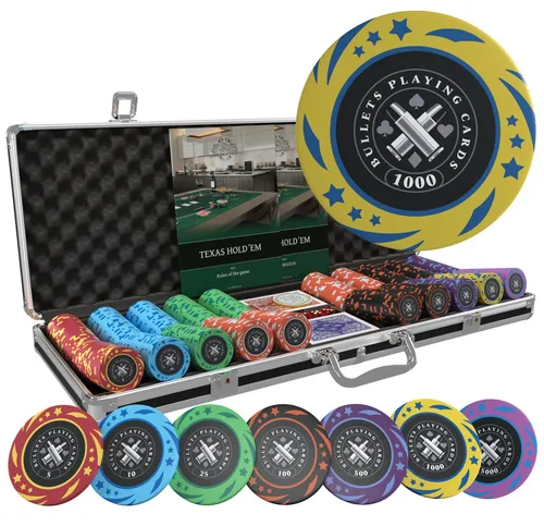 Pokerkoffer mit 500 Kunststoff Pokerchips