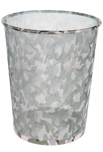 Idena Mülleimer Idena Papierkorb Metall Camouflage,ca. 17,7 Liter