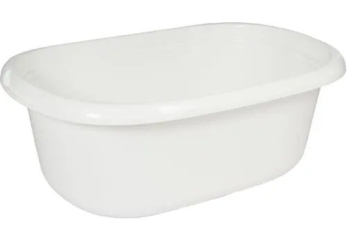 Liter XL Wäschekorb Wanne Groß Wäsche Plastik Kunststoff Korb Weiß Grau (Weiß) 40