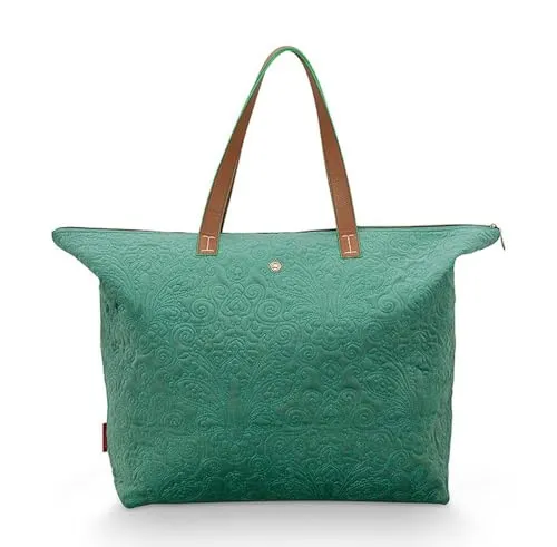 Pip Studio Tragetasche Green - 66 x 20 x 44 - Stylische Reisetasche mit großzügigem Innenleben, perfekt für Reisen und Shoppingtrips. Mit bequemen Schulterriemen und einem atemberaubenden weichen Muster.