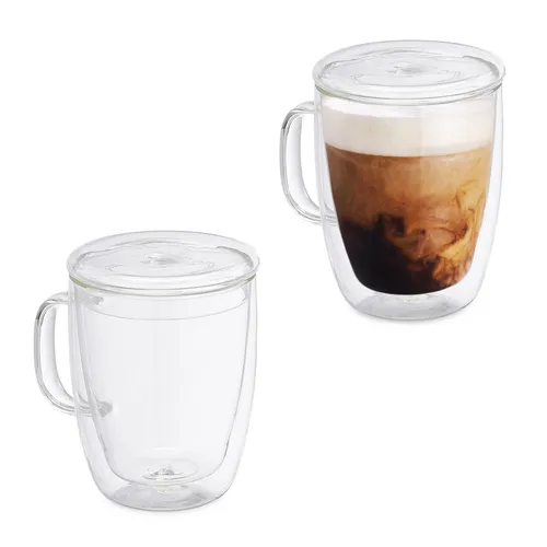 Doppelwandige Kaffeegläser 2 Glastassen Teegläser Thermogläser Thermotasse Glas