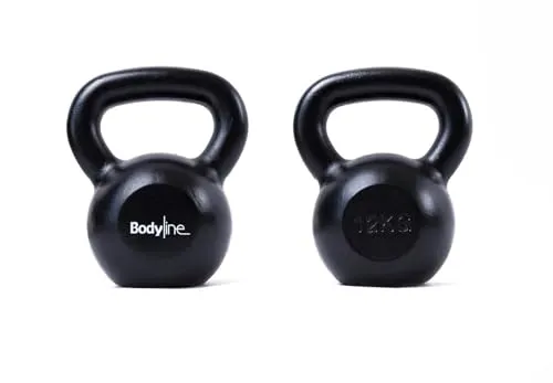 Bodyline Kugelhantel aus Gusseisen, 12 kg, professionelle russische Hantel für funktionelles Training, Fitnessstudio und Heimfitness mit ergonomischem Griff