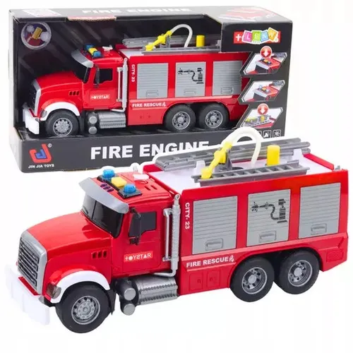 Wóz Straż Pożarna Woda światła Dźwięki Czerwony 1:14 LEAN Toys 5905991038467