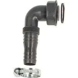 tecuro 90° Geräteanschlusstülle 1 Zoll ÜWM x Tülle 19-23 mm - Praktische Geräteanschlusstülle für Spülensiphons, aus hochwertigem Rezyklat. Flexibel abwinkelbar, ideal für einfache Montage und optimalen Anschluss von Ablaufschläuchen.