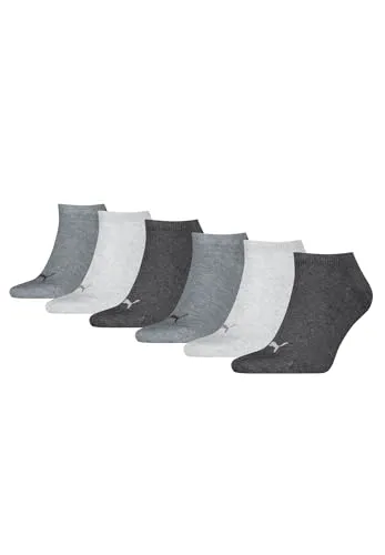 PUMA 6 Paar Sneaker Invisible Socken Gr. 35-49 Unisex für Damen Herren Füßlinge