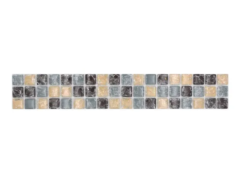 Mosaik Borde Bordüre Glasmosaik Gebrochen mix Grau Beige Braun