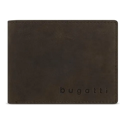 bugatti Geldbörse Luca Flap Wallet Braun - Hochwertige Leder-Geldbörse mit durchdachtem Innenleben, ideal für stilbewusste Männer