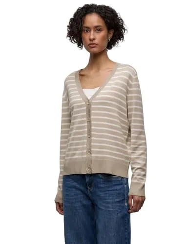 Street One Damen Gestreifter Cardigan - Klassischer Cardigan mit Streifen, ideal für lässige Outfits. Der weiche Stoff sorgt für hohen Tragekomfort und Wärme an kühlen Tagen.