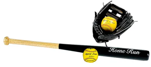 Baseball Set - Schläger, Handschuh & 2 Bälle - Komplett-Set für Baseball-Fans: Hochwertiger Holzschläger mit optimaler Gewichtsverteilung für präzise Schläge und ein bequemer Allround-Handschuh aus Kunstleder. Ideal für Schule und Freizeit, inklusive 2 Softbällen.