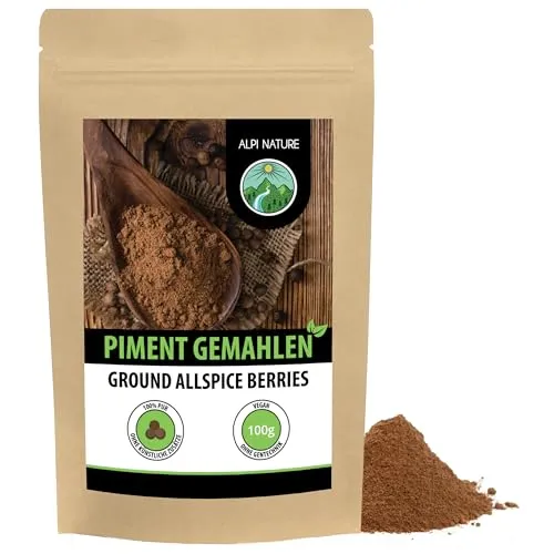 Alpi Nature Piment gemahlen 100g, Piment Pulver, Pimentkörner gemahlen, Pimentbeeren zum Kochen