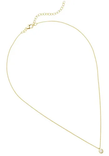 JOBO Kette mit Anhänger Beweglicher Zirkonia, 925 Silber vergoldet 43 cm verkürzbar