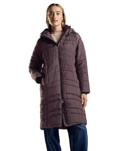 Steppmantel STREET ONE für Damen, Gr. 36, berry braun - Funktionsjacke mit Kapuze, ideal für kalte Tage. Praktischer Reißverschluss und Innentasche für zusätzlichen Komfort.