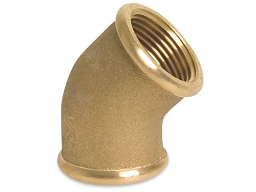 Tecuro Winkel 45° Beidseitig Innengewinde Rp 3/8 Zoll, Messing Blank Cw617n