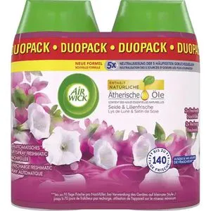 Airwick Raumduft Freshmatic Max, Duo, 2x 250ml, Nachfüller, Doppelpack, Seide und Lilienfrische