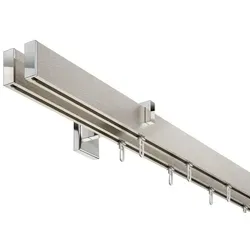 DécoProfi Innenlaufschiene Gardinenstange eckig SHORT 2-läufig 160 cm