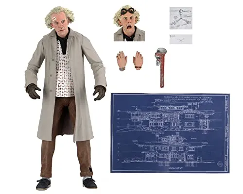 NECA Zurück IN Die Zukunft Ultimate 'Doc' Brown Actionfigur - Action- & Spielfiguren, detailgetreue Nachbildung des ikonischen Charakters aus dem Filmklassiker mit zahlreichen Zubehörteilen für ein authentisches Spielerlebnis.
