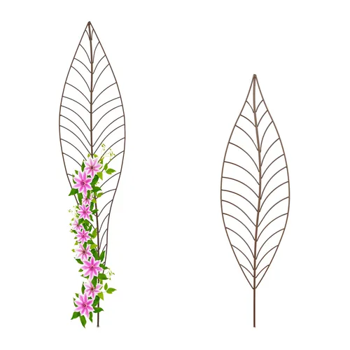 Rankhilfe Gartenstecker Beetstecker Bodenstecker Klettergitter Zierspalier Blatt