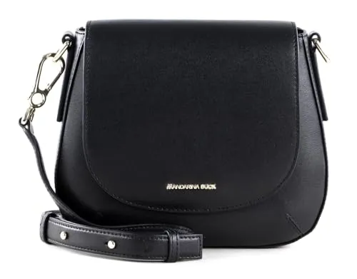 Mandarina Duck Luna Crossover 19 cm - Black - Elegante Handtasche aus hochwertigem Kalbsleder mit praktischem Magnetverschluss und verstellbarem Umhängeriemen für optimalen Tragekomfort.