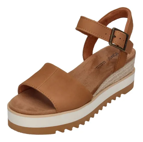 TOMS DIANA Sandalette Tan - Wanderschuhe mit nachhaltiger Produktion, komfortabler OrthoLite® Innensohle und stilvollem Keilabsatz – perfekt für den Sommer und soziale Projekte unterstützen!