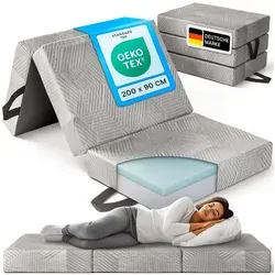 Klappmatratze Memory-Komfortkern 90x200 cm – Faltmatratze mit Visco-Schaum