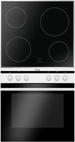 Amica EHC 12717-2 W Herdset - Einbauherd mit Multifunktionsbackofen und 9 Backofenfunktionen, ideal für kreative Kochabenteuer. CoolDoor3 und Leichtreinigungstür sorgen für Sicherheit und einfache Pflege.